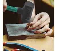 Marteau en caoutchouc non élastique avec dessus plat et demi-trou, tête en caoutchouc dur résistant à l'huile pour installation de carreaux de sol et de meubles, 0,5 kg, noir (0,2 kg)