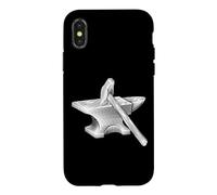 Marteau et Enclume Forgeron Outils d'atelier Gravure sur Bois Coque pour iPhone X/XS