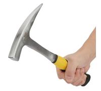 Marteau Géologique à Double Tête Poignée en Caoutchouc Manche Jaune Poli 804 à 1028g