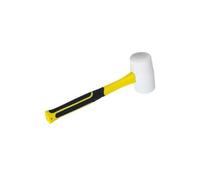 Marteau multifonction en caoutchouc blanc de 1000 g - Design léger - Ne laisse pas de traces - Parfait pour le bois, le métal et les maillets en caoutchouc - Manche en fibre de verre blanche