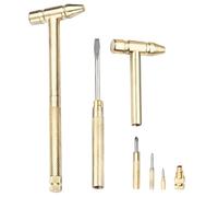 Marteau Multifonction en Cuivre 6 en 1,2 Mini-marteaux avec Tournevis,Outils a Main pour la Réparation et L'usage Domestique