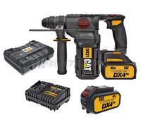 CAT Caterpillar DX21 Marteau perforateur sans fil 4 en 1, 2,2J, SDS plus mandrin amovible, vitesse de rotation à vide 0-1210 /min et vitesse de frappe 0-5400/min, 2 batteries 18 V 4,0 Ah et chargeur,
