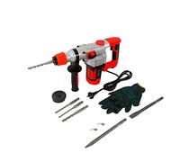 Marteau perforateur 2200 W Marteau perforateur à percussion 0-930 tr/min 220 V avec 6 couronnes de forage Une paire de gants 30 cylindres robustes pour métal, bois et béton