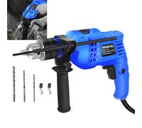 Marteau perforateur 850W 3000RPM Perceuse électrique portative à percussion avec jeu de mèches Vitesse variable Poignée rotative 360° pour Brique Bois Acier Plastique Béton