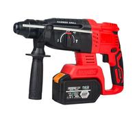 Marteau perforateur électrique 860 W, 3900 tr/min, vitesse variable, filaire avec poignée rotative à 360° et mandrin jauge de profondeur pour percer brique, bois, acier, béton, maçonnerie