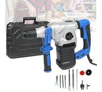 Marteau-perforateur électrique, Marteau piqueur Utilisé pour le Béton,le Métal et la Pierre (1500W,4 Modes, Mandrin SDS Plus,Tête robuste en aluminium,Livré avec accessoires et Mallette de rangement)