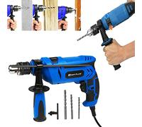 Marteau Perforateur Électrique, Perceuse Percussion 850W, Perforateur Burineur 0-3000 tr/min Vitesse Variable, 5/6/8mm Forets Inclu, Capacité de Perçage: Béton (13MM), Métal (10MM), Bois (25MM)