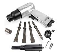 Marteau perforateur pneumatique à aiguille 6,3 bar - Marteau à aiguille avec 19 aiguilles et jeu de burins, marteau burineur à air comprimé pour atelier et métal