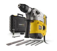 Powerplus Perceuse à Percussion Électrique POWX1195-4 en 1 : Perçage, Perçage à Percussion, Burinage et Rotation du Burin, Perceuse Filaire de 1500 W et 6 J, SDS plus, 5 Accessoires