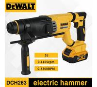Marteau perforateur rotatif sans fil DEWALT DCH263 20V, 3J d'impact, batterie 6.0Ah, poignée souple, outil électrique pour béton et bois DCH263 UK