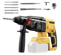 Marteau perforateur sans fil compatible avec batterie DeWalt 18 V 20 V Max - Marteau perforateur compact sans balais - 4500 BPM, énergie d'impact 2,7 J (sans batterie)