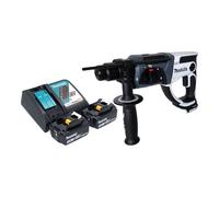 Marteau perforateur sans fil Makita DHR 202 RFW 18 V 20 mm 2,0 J blanc + 2 batteries 3,0 Ah + chargeur