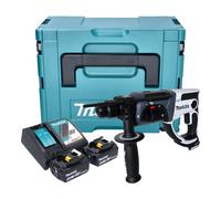 Marteau perforateur sans fil Makita DHR 202 RGJW 18 V 20 mm 2,0 J blanc + 2 batteries 6,0 Ah + chargeur + Makpac