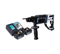 Marteau perforateur sans fil Makita DHR 202 RGW 18 V 20 mm 2,0 J blanc + 2 batteries 6,0 Ah + chargeur