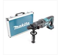 Makita DHR 241 Marteau perforateur sans fil 18 V Li-ion avec prise SDS-Plus Solo + Makita D-42444 Jeu de forets et burins SDS-Plus 17 pièces en coffret aluminium