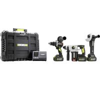 Marteau perforateur sans fil , Meuleuse d'angle sans fil, Perceuse à percussion sans fil Worx WU928 20 V 5 Ah Li-Ion +