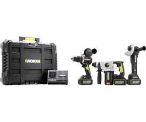 Marteau perforateur sans fil , Meuleuse d'angle sans fil, Perceuse à percussion sans fil Worx WU928 20 V 5 Ah Li-Ion +