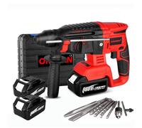 Marteau perforateur sans fil - ONEVAN - ONEVAN - Moteur sans balais 650W - SDS Plus 16 mm - 2x3Ah, 10 accessoires