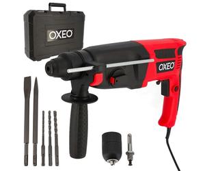 Marteau Perforateur SDS-Plus 800w - 3 joules - Avec mandrin auto-serrant - 3 Forets 6,8 et 10mm, 2 Burins et Boîte Inclus