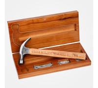 Marteau Personnalisé+Coffret Bois Gravure Laser Cadeau pour Anniversaire Fête des Pères St Valentin Cadeau Homme Original Utile (1 Hammer+1 Box)