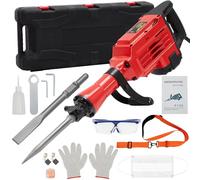 Marteau-Piqueur De Démolition 3600 w, Coffret De 4 Burins Et Mèches, Marteau-Piqueur électrique Pour Béton Et Métal, Bouchons d'Oreille Antibruit, Bandoulière