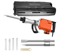 Marteau Piqueur Lourd 65J - 2200W - Démolition Béton & Maçonnerie - 65A Professionnel (Avec Roues & Coffret)