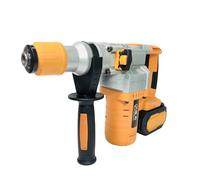 Marteau-piqueur sans fil haute puissance au lithium, sans balais, robuste, brise-béton de 26 mm, marteau perforateur électrique rechargeable for démolition,Brique, bois, acier