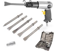 Marteau pneumatique Powerplus 6,3 bar marteau pneumatique + 5 burins en coffret Outil pneumatique