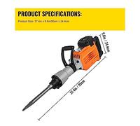Marteau rotatif multifonctionnel de démolition Jack 1400W 1500W 3600W perceuse à percussion d'outil de marteau électrique de béton de rupture de sol(3600W)