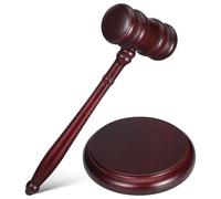 Marteau vintage classique avec bloc sonore, marteau d'enchères for les réunions des juges, les avocats et la décoration de la salle d'audience Maillets en bois