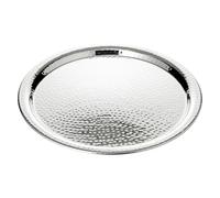 Martella Plateau rond en acier inoxydable poli et martelé Ø 34 cm