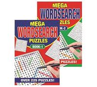 Martello Livres de puzzle de voyage A5 Mega Wordsearch - Livre 1 et 2