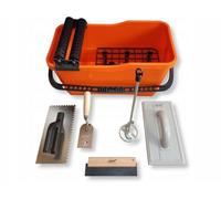 MARTEN KG-1 Kit de carreleur 7 pièces avec seau de 22 l, planche éponge, truelle dentée 6 x 6, planche à joint en caoutchouc, mélangeur, truelle de lissage, outil professionnel fabriqué en UE