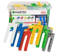MARTEN Lot de 300 pièces en plastique 144/288/300 pièces, 1 à 6 mm, en différentes couleurs, entretoises robustes pour montage de fenêtres et de portes, cloisons sèches et terrasses (SET 1-6 mm, 300