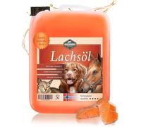 Martenbrown® 5 litres d'huile de Saumon norvégienne de qualité supérieure pour Chiens, Chevaux et Chats | Huile de Poisson dans Un bidon | pour Nourriture sèche, Nourriture en Conserve ou comme Huile
