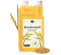 Martenbrown Huile de germe de riz 1 l pour chevaux, chiens et ânes I Dans un flacon doseur pratique | Complément alimentaire pour aliments secs, aliments en conserve ou comme huile barf
