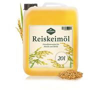 Martenbrown® Huile de germe de riz 20 litres pour chevaux, chiens et ânes I Dans un bidon pratique | Complément alimentaire pour nourriture sèche, nourriture en conserve ou huile barf