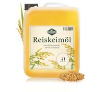 Martenbrown Huile de germe de riz 3 litres pour chevaux, chiens et ânes I Dans un bidon pratique | Complément alimentaire pour aliments secs, aliments en conserve ou comme huile barf