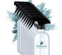Martenbrown Packano® Lot de 10 flacons pulvérisateurs vides en PET de 750 ml avec tête de pulvérisation noire I Convient également pour les détergents I Pulvérisateur vide transparent sans étiquette I