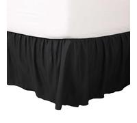 Martex Jupe de lit à Volants | Jupe de lit Facile à Installer | Jupe de lit en Microfibre | Hauteur de 38,1 cm | Qualité hôtelière | Noir