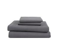 MARTEX Parure de lit 3 pièces T225 - Mélange de Coton brossé, Finition Super Douce, Infroissable, séchage Rapide, Chambre à Coucher, Chambre d'amis, Gris Graphite