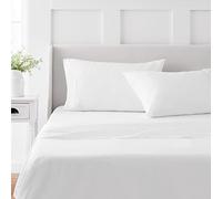 Martha Stewart 100% Coton King Sheets Set - 4 pièces, Doux, Doux, Durable, Facile d'entretien, 40,6 cm (16"), draps de lit Profonds, 1 Plat, 1 ajusté, 2 oreillers, Blanc