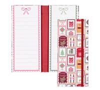 Martha Stewart Bloc-notes à couverture rigide avec fermeture élastique, 2 blocs-notes lignés avec 52 feuilles perforées chacun, organiseur portable pour cadeaux et listes de courses (timbres)