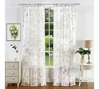 Martha Stewart Paire de Rideaux Semi-Transparents pour fenêtre Doré 241,3 cm