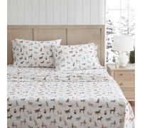 Martha Stewart Parure de lit en Flanelle pour Grand lit, Coton Anti-Boulochage et Infroissable, Doux au Toucher pour Un Confort en Toutes Saisons - Draps de lit avec taies d'oreiller et Drap-Housse