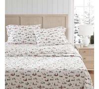 Martha Stewart - Parure de lit en flanelle pour lit double, coton anti-boulochage et infroissable, doux au toucher pour un confort en toutes saisons - Draps de lit avec taies d'oreiller et drap-housse