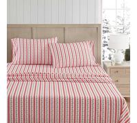 Martha Stewart - Parure de lit pour Grand lit, draps rafraîchissants et ajustés avec Une Sensation légère en Percale de Coton naturellement Lisse, draps de lit avec taies d'oreiller et Drap-Housse