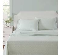Martha Stewart - Parure de lit pour lit Double, draps rafraîchissants et ajustés avec Une Sensation légère en Percale de Coton naturellement Lisse, draps de lit avec taies d'oreiller et Drap-Housse