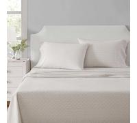 Martha Stewart - Parure de lit pour lit Simple, draps rafraîchissants et ajustés avec Une Sensation légère en Percale de Coton naturellement Lisse, draps de lit avec taie d'oreiller et Drap-Housse