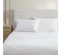 Martha Stewart - Parure de lit pour très Grand lit, draps rafraîchissants et ajustés avec Une Sensation légère en Percale de Coton naturellement Lisse, taies d'oreiller et Drap-Housse Assortis